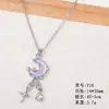 Verano Nueva Luna Corazón de Tulipán Mariposa Colgante Collar para Mujer Accesorios Diseño Cadena para Clavícula Accesorios DIY