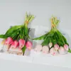 Buquê de Tulipas Artificiais com 7 Hastes de Borracha Macia, Arranjo de Flores Artificiais para Sala de Estar, Mesa de Jantar, Hall de Entrada e Decoração de Mesa