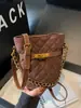 Bolsa de Balde Acolchoada com Corrente Estilo Chanel para Mulheres, Nova Moda Outono e Inverno 2025 Bolsa de Trabalho, Bolsa Transversal para Mulheres