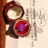 Anel Oitavado Elegante de Luxo Leve Corte Rosa Milênio com Diamante de Alto Carbono Flor Rosa Anel de Diamante Paraíba para Mulheres