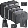 Conjunto de Armazenamento para Viagem Amazon Bolsa de Armazenamento para Viagem Conjunto de Oito Peças Bolsa de Armazenamento para Organização de Roupas de Viagem