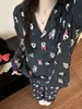 Pijama Estampado Desenho Fofo Pato Donald para Mulheres Outono Inicial Novo Tamanho Grande Amigo da Pele Calça de Manga Comprida Conjunto para Casa