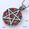 Retro europeo y americano turquesa Diamante estrella de cinco puntas Redondo marca Ojo del Diablo colgante collar punk fabricantes al por mayor