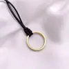 Lu Shen EVAN Corda de Couro Igual Anel de Aço Inoxidável Pingente Colar Amor Leve e Noturno Joias Periféricas Derivadas para Homens e Mulheres