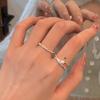 Diseño Nicho Anillo Fino de Perla de Alta Gama Plata Esterlina 925 Entrada Hueca Lujo Moderno Distintivo Anillo de Dedo Ajustable