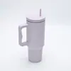 Taza de Hielo de Acero Inoxidable 304 de Tercera Generación para Comercio Exterior, 40 oz, con Asa, Gran Capacidad, Taza para Coche con Popote, Taza Térmica