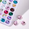 Taladro de Uñas Forma Ovalada de Huevo Huevo de Paloma Super Brillante K9 Vidrio Brillante Cristal Transparente Forma Puntiaguda Joyería para Uñas