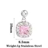 Pendente Colorido de Cristal Popular Transfronteiriço Aço Inoxidável Banhado a Ouro a Vácuo Colar Pulseira DIY Pingente Destacável