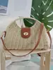 Bolsa de Praia Estilo Férias na Beira-Mar Verão Novo Estilo de Artista Vintage Tecida Portátil de Ombro Único Transversal Alças para Mulheres