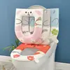 Cubierta impermeable y engrosada para asiento de inodoro, adecuada para todas las estaciones, con un diseño lindo y cálido para el invierno, e incluye un asa