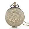 Nuevo Reloj de Bolsillo Vintage Grande Esqueleto Cuarzo Tapa Abatible Colgante de Collar, en Stock para Envío Inmediato