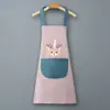 Se puede añadir impresión de logotipo, Dibujo animado impermeable, a prueba de aceite, resistente a las manchas, Delantal japonés engrosado para mujer, Uso doméstico, Patrón de dibujos animados resistente a las manchas