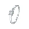 Anillo de Plata de Ley S925 de Venta Caliente Transfronterizo para Mujer con Incrustación de Moissanita Redonda, Exquisita Joyería Versátil de Propuesta Personalizada para Mujer al por Mayor