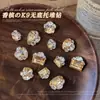 Decoraciones para uñas K9 color champán, brillantes, con pedrería, con un diseño largo, recto y en ángulo recto, bolitas de pedrería con forma de huevo de paloma y bolitas de pedrería para decoración de uñas