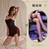 Atuendo de Chica Picante Estilo Americano, Estilo Discoteca, Vestido Bodycon que Resalta la Figura, Color Sólido, Vestido Ajustado Elástico, Camisón Sexy