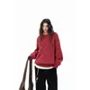 Nuevo Suéter de Punto Cruz Cuello Redondo para Mujer Otoño Invierno Retro Holgado Casual Versátil Top de Punto