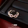 Anillo Abierto de Cerdo Nariz Dorada Real de 14K, Diseño Europeo y Americano, Anillo de Dedo Índice Nicho, Joyería Simple y de Alta Gama