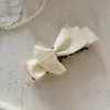 Pinza para el pelo de plátano con lazo de satén vintage para coleta alta, Pinza para el pelo de giro con un toque de alta gama, Accesorio para el pelo
