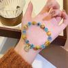 Novo Pulseira Artística Chinesa Estilo Étnico Xizang Coração de Açúcar Ágata Pedra do Tigre Dourado Templo Wenchuang Zakiram Pulseira Feminina