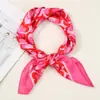 Pañuelo Cuadrado Nuevo Transfronterizo para Mujer de 70 cm Estampado Retro Seda de Imitación Pañuelo de Alta Gama Pañuelo Chal Protector Solar
