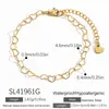 Collar Básico de Acero Inoxidable con Cruz Modelo Clásico Versátil Cadena de Corazón Broche de Nariz de Cerdo Chapado en Oro Real de 18K Collar Impermeable