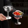 Taça de Champanhe de Aço Inoxidável com Haste Espessada, Copo de Coquetel para Bar, Copo de Sobremesa Martini de Luxo para Uso Doméstico, Resistente a Estilhaços