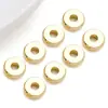 Contas Espaçadoras de Cobre Banhadas a Ouro 18K, Contas Planas de Ábaco Cor Dourada, Acessórios para Joias DIY Feitos à Mão, Contas com Superfície Lisa