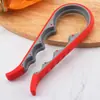 Atacado de fábrica abridor de garrafas multifuncional quatro em um abridor de tampas de rosca de plástico gadgets de abridor de latas doméstico