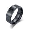 Comercio Electrónico Transfronterizo Amazon Aliexpress Anillo de Acero Titanio Fibra de Carbono para Hombre Nuevo Moderno Accesorios de Joyería de Mano Venta al por Mayor