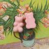 Otoño e invierno nuevo color té con leche felpudo parche de oso de peluche diy resina aretes horquilla material funda para teléfono móvil al por mayor