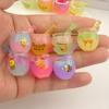 Tarro de miel luminoso diy hecho a mano accesorios de pegamento crema accesorios joyería mini tridimensional caricatura llavero colgante