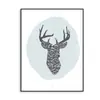 Venta caliente de AliExpress moda simple nórdica pintura de pared fotográfica de alce núcleo logo de navegación lienzo pintura decorativa para sala de estar