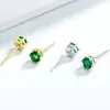 Pendientes de Plata de Ley 925 con Seis Garras y Circonita para Mujer Estilo Coreano Personalidad Simple Chapados en Oro de 18K Pendientes para Adelgazar el Rostro Redondo Joyería