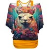 [Procesamiento Personalizado] Chaleco de Verano Delgado para Mujer de Amazon con Estampado Animal 3D Digital Camiseta de Manga Corta para Mujer