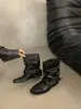 Botas Apiladas Arrugadas con Hebilla Estilo Retro para Mujer 2026 Verano Nuevas Botines de Tacón Grueso Botas Vaqueras Western Mellard