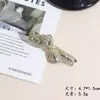 Grampo de Cabelo Elegante com Pérolas para Mulheres, Presilha de Metal com Laço Preto, Presilha Lateral de Alto Padrão, Presilha para Franja, Simples Presilha Bico de Pato
