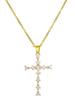 Corrente de clavícula em aço inoxidável banhada a ouro 18k, personalidade europeia e americana, hip hop, tudo combina, cobre com micro incrustação de zircônia brilhante, colar de cruz