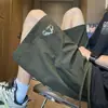 Verão 2025 Novo Roupa Externa Solta Shorts de Secagem Rápida Calças Esportivas Casuais de Cinco Pontos Finas Moda Praia Calças Médias
