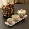 Juego de Té Rápido Shishi Ruyi Pintado a Mano por el Fabricante Juego de Té Portátil para Viaje Camping al Aire Libre Juego de Té Portátil Viaje