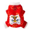 Ropa para Gato Celebración de Año Nuevo Desfile de Leones Mochila Otoño e Invierno Año Nuevo Abrigo de Algodón de Cuatro Patas Engrosado Cálido Ropa Tang para Mascota