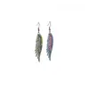 Estilo Bohemio Étnico Europeo y Americano Lujo Ligero Moda de Alta Gama Gancho para la Oreja Retro Fantasía Pluma Huecos Pendientes para Mujer