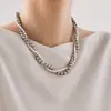 Fiebre de Corea del Sur con collar de perlas de vidrio gris cáñamo, vintage, sentido de alta gama, hebilla de lingote, doble cadena de perlas para el cuello