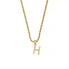 Moda Europea y Americana Popular Cadena Retorcida Collar para Mujer Acero Inoxidable Chapado en Oro de 18K Perla Colgante Letra Collar