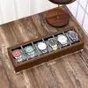 Bandeja de exhibición para relojes de 30 ranuras color nogal en existencia Bandeja de exhibición para mostrador Estante de exhibición para puesto de transmisión en vivo para joyería