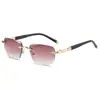 Gafas de prescripción que se pueden usar como gafas de sol, unisex, elegantes, juveniles, con bloqueo de luz azul, sin montura, borde biselado