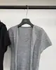 Camiseta de Punto Manga Corta Color Sólido Versátil Estilo Coreano Tg Reductora de Edad Adelgazante Aspecto Cinta Cuello Azul Marino para Mujer Estilo Primavera 2026 26588