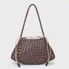Bolso de Hombro Cruzado Tejido de PU Estilo Coreano para Mujer, Temporada Primavera y Verano, Moderno y Popular, Versátil