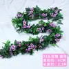 Enredadera de rosas artificiales, enredadera de flores falsas, cubierta para tubería de aire acondicionado, decoración de techo para sala de estar, enredadera de plástico, planta trepadora