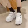 Zapatos de Plataforma Ligeros de Suela Gruesa 2026 Otoño Nuevo Estilo Para Personas Bajas Que Buscan Verse Más Altas Velcro Cuero Genuino Tejidos Zapatos Casuales