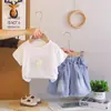 Ropa para Niñas Conjunto de Verano 2026 Nuevo Conjunto de Verano para Bebé Rosa Perla Manga Corta Conjunto de Dos Piezas Verano Venta al por Mayor